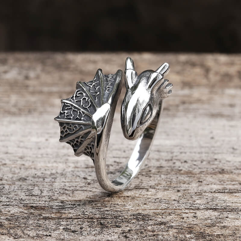 Flying Dragon Ring in Stainless Steel