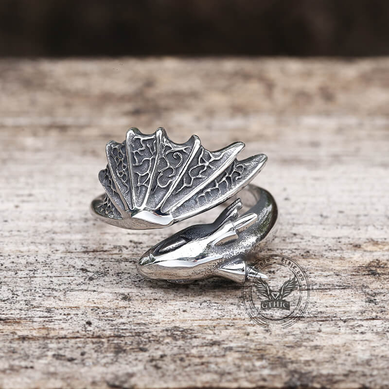 Flying Dragon Ring in Stainless Steel