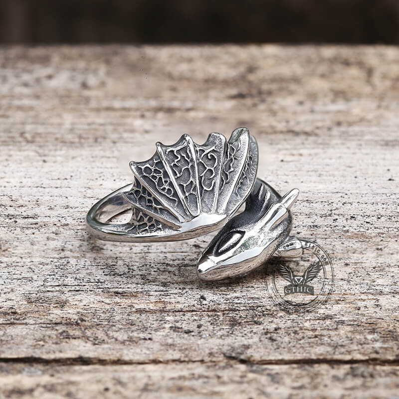 Flying Dragon Ring in Stainless Steel