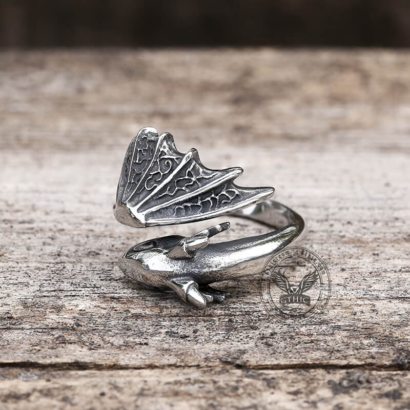 Flying Dragon Ring in Stainless Steel