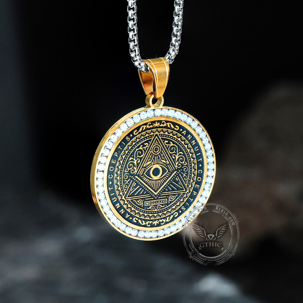 Freemason All-seeing Eye Pendant in Stainless Steel