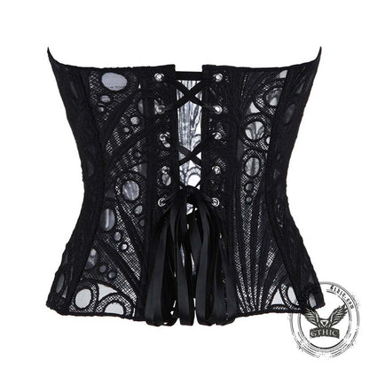 French Lace Mesh Hollow Out Court Overbust Corset