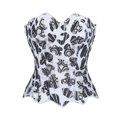 French Lace Mesh Hollow Out Court Overbust Corset