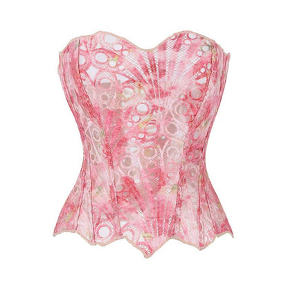 French Lace Mesh Hollow Out Court Overbust Corset