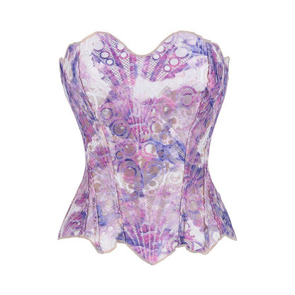 French Lace Mesh Hollow Out Court Overbust Corset