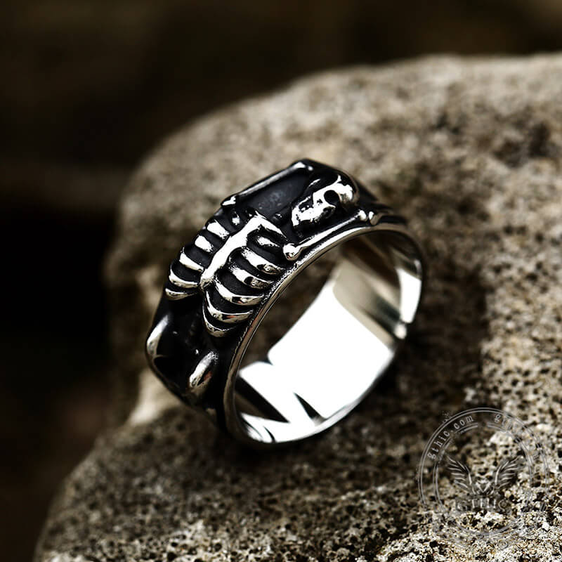 Full Skeleton Wrap Stainless Steel Skull Ring