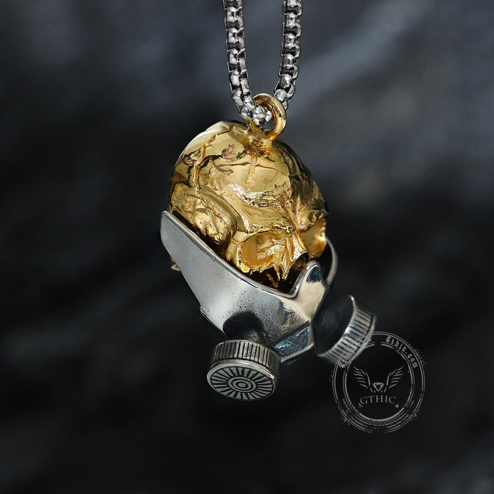 Gas Mask Skull Pendant in Stainless Steel