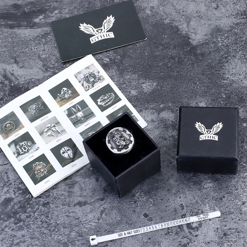 Gear Helmet Stainless Steel Skull Ring