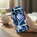 Navy Blue Iris Floral iPhone Case - Sun to Happiness