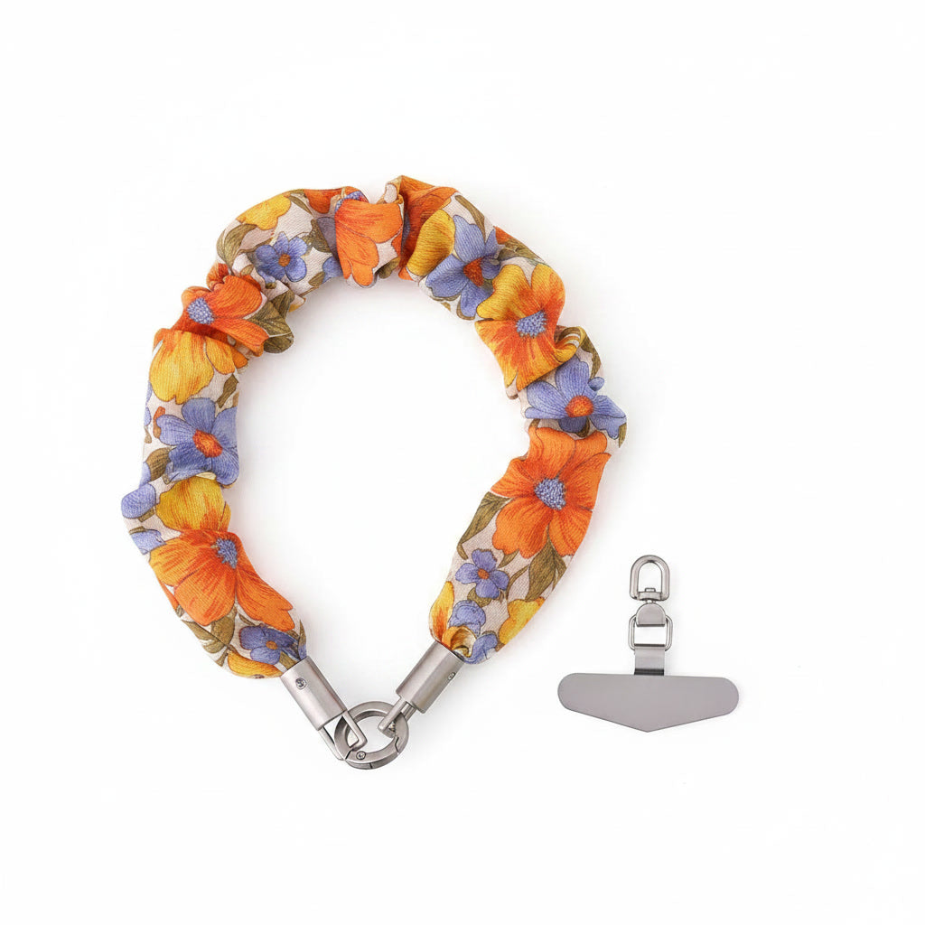 Sunset Flora- Floral Scrunchie Phone Wristlet Lanyard