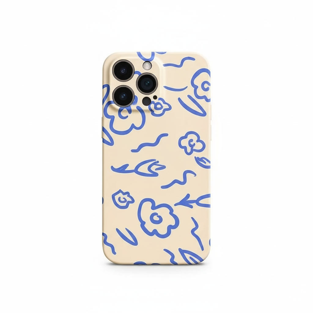 Watercolor Blue Cherry Blossom iPhone Case - Sun to Happiness