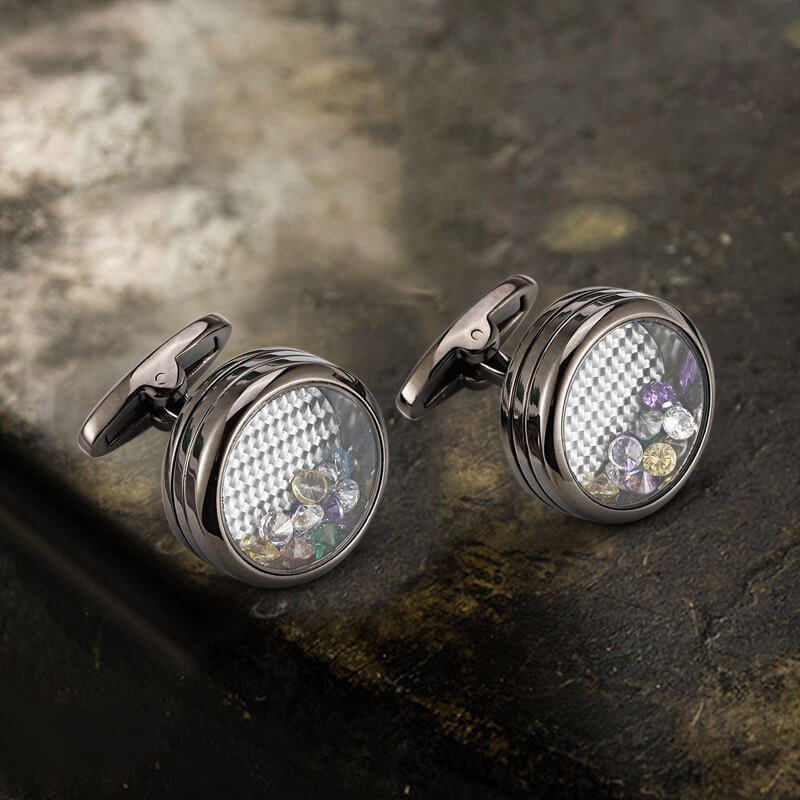 Gentleman Zircon Cufflinks in Brass
