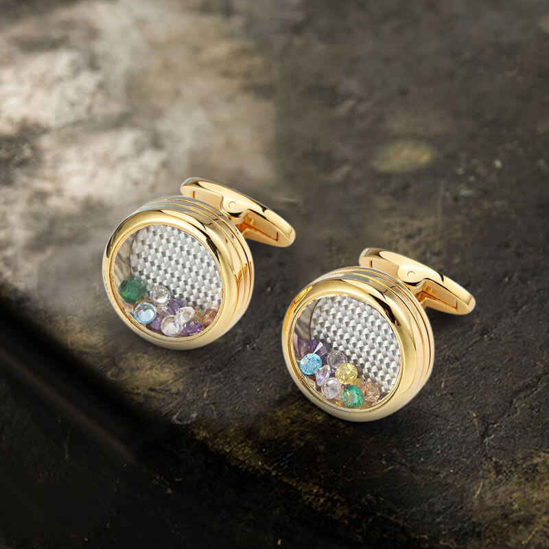 Gentleman Zircon Cufflinks in Brass