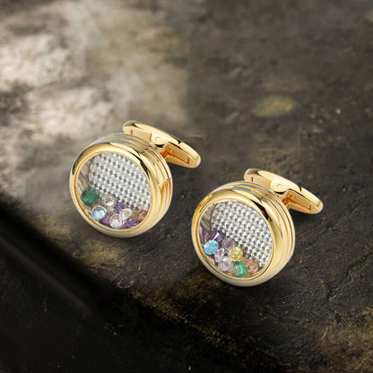 Gentleman Zircon Cufflinks in Brass