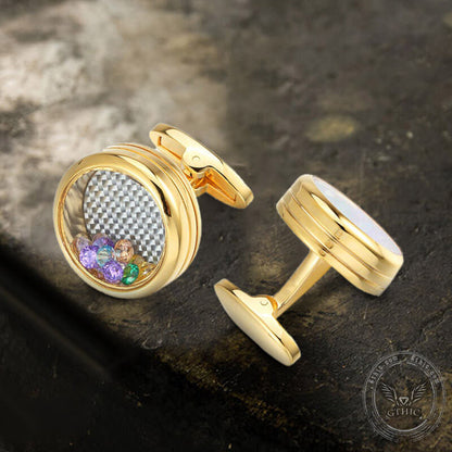 Gentleman Zircon Cufflinks in Brass