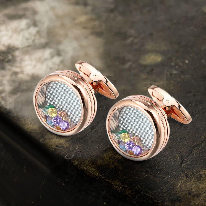 Gentleman Zircon Cufflinks in Brass
