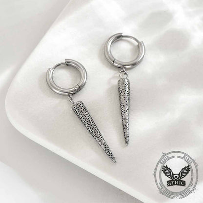 Geometric Cone Spike Dangle Earrings in Stainless Steel
