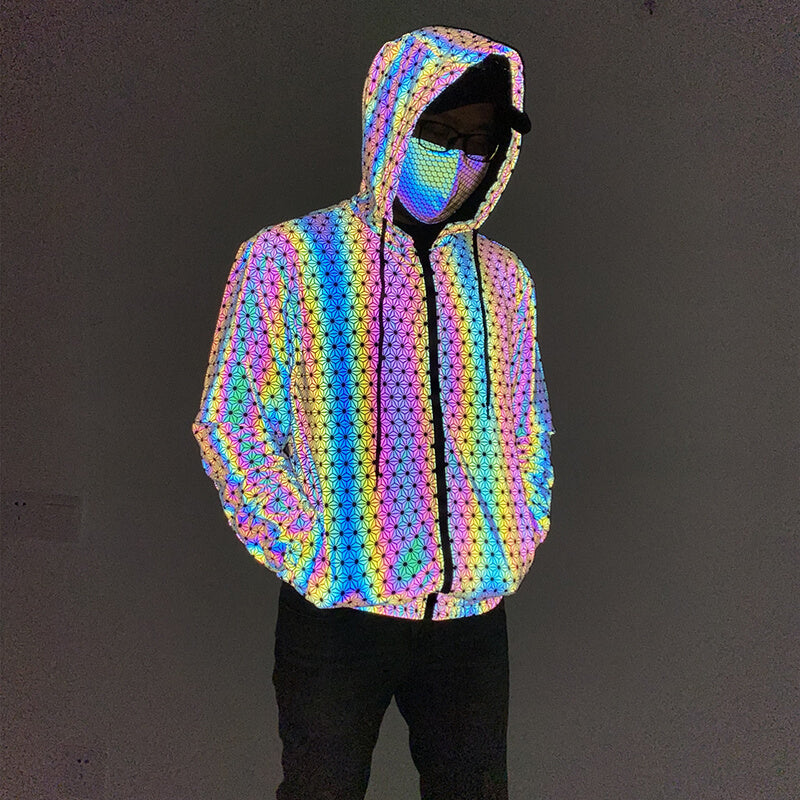 Geometric Pattern Colorful Reflective Jacket