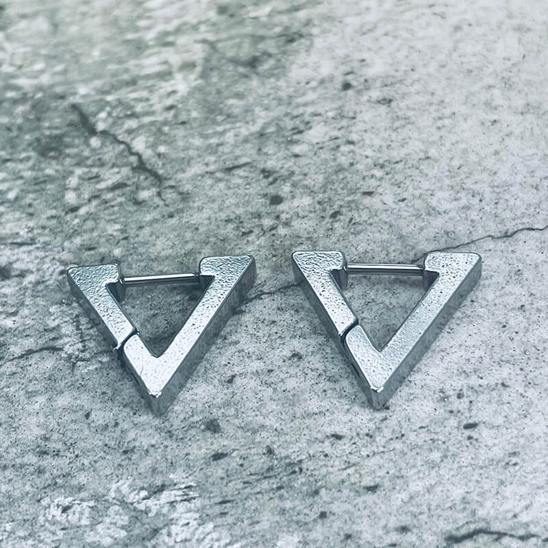 Geometric Hoop Earrings in Stainless Steel