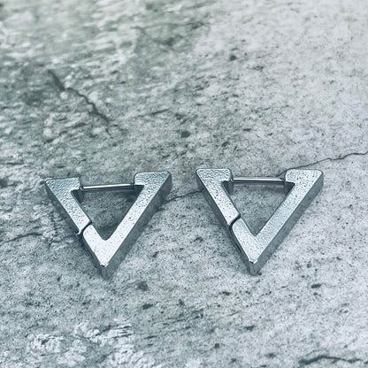 Geometric Hoop Earrings in Stainless Steel