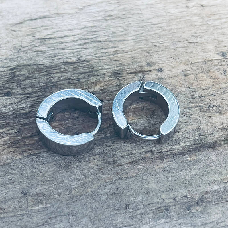 Geometric Hoop Earrings in Stainless Steel