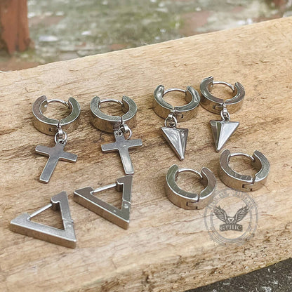 Geometric Hoop Earrings in Stainless Steel