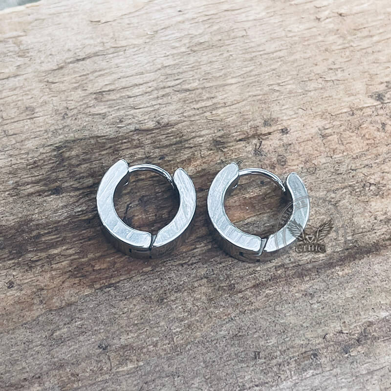Geometric Hoop Earrings in Stainless Steel