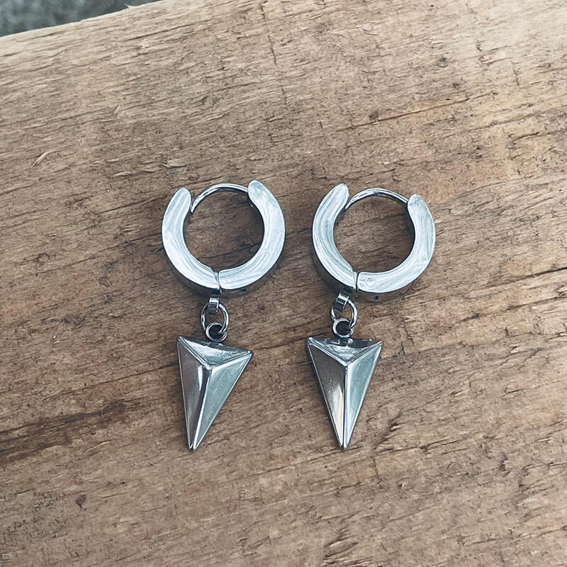Geometric Hoop Earrings in Stainless Steel