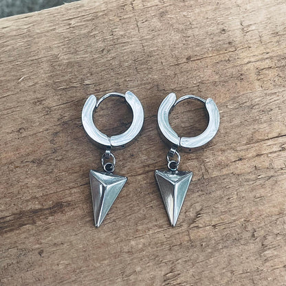 Geometric Hoop Earrings in Stainless Steel