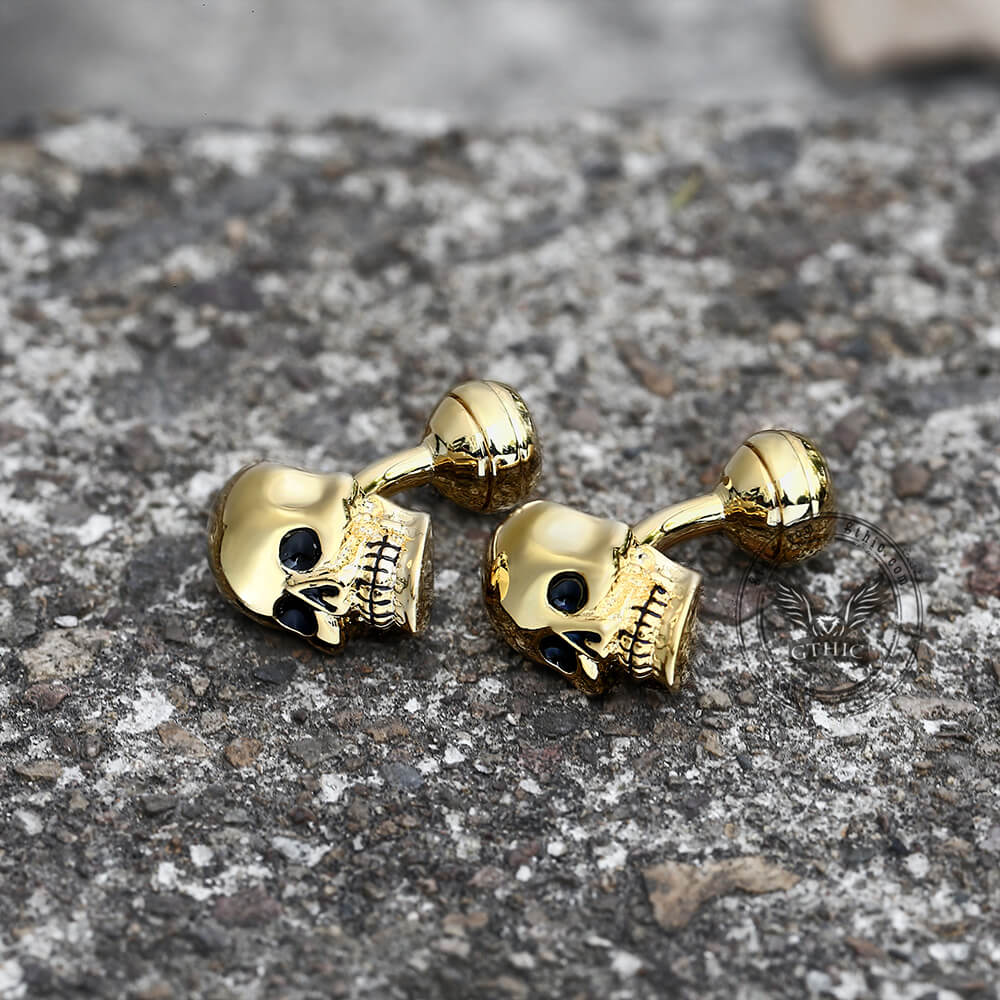 Ghost Skull Cufflinks in Brass