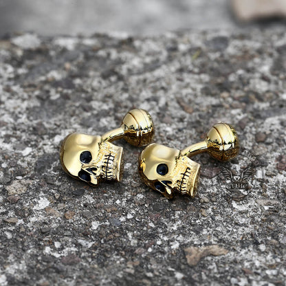Ghost Skull Cufflinks in Brass