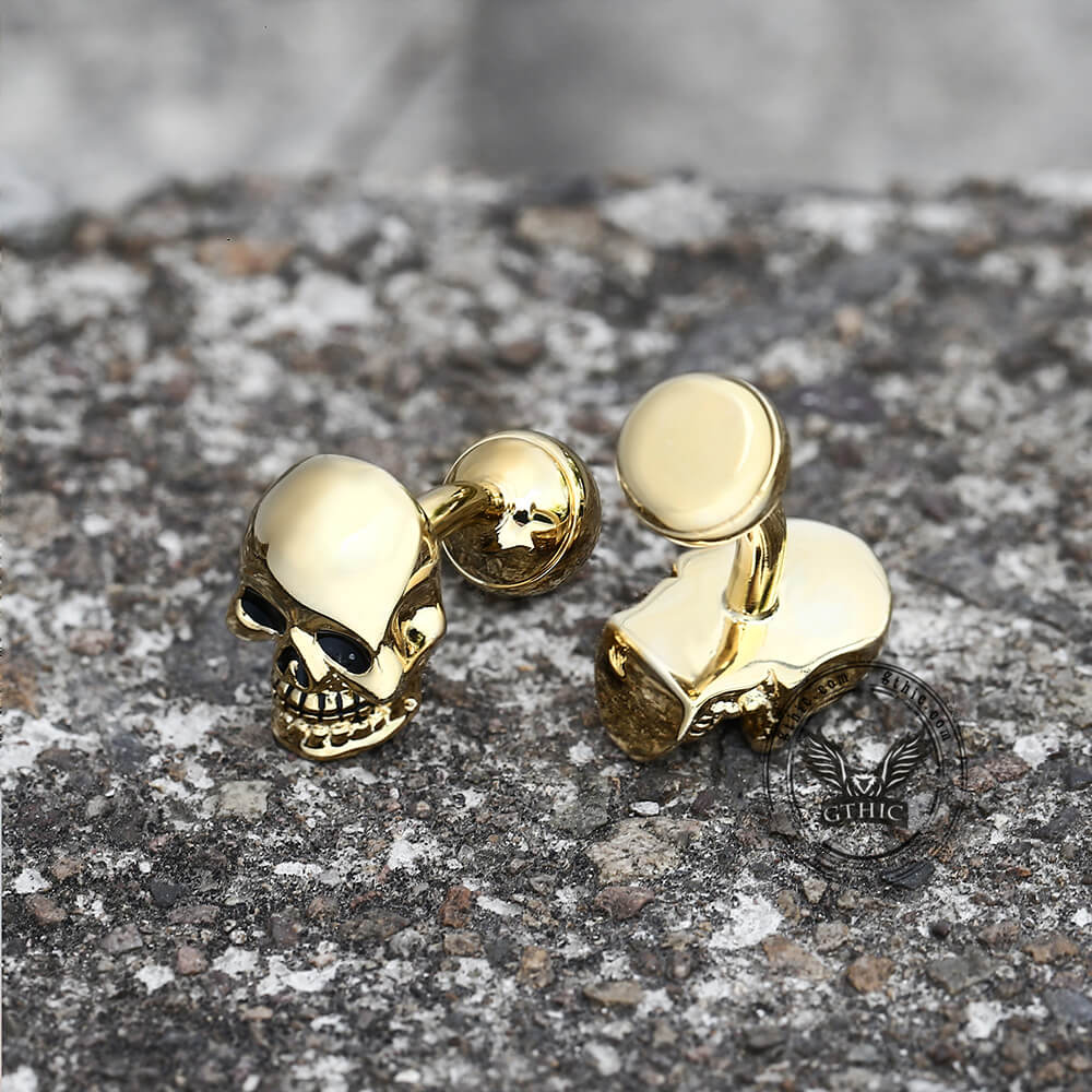 Ghost Skull Cufflinks in Brass
