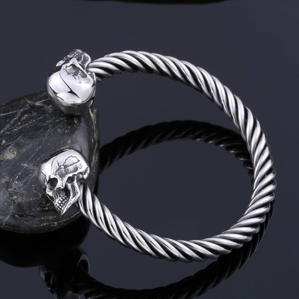 Ghost Head Stainless Steel Opening Bracelet