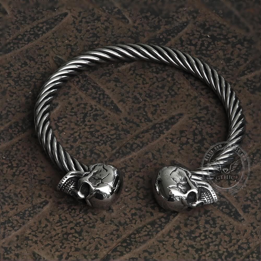 Ghost Head Stainless Steel Opening Bracelet