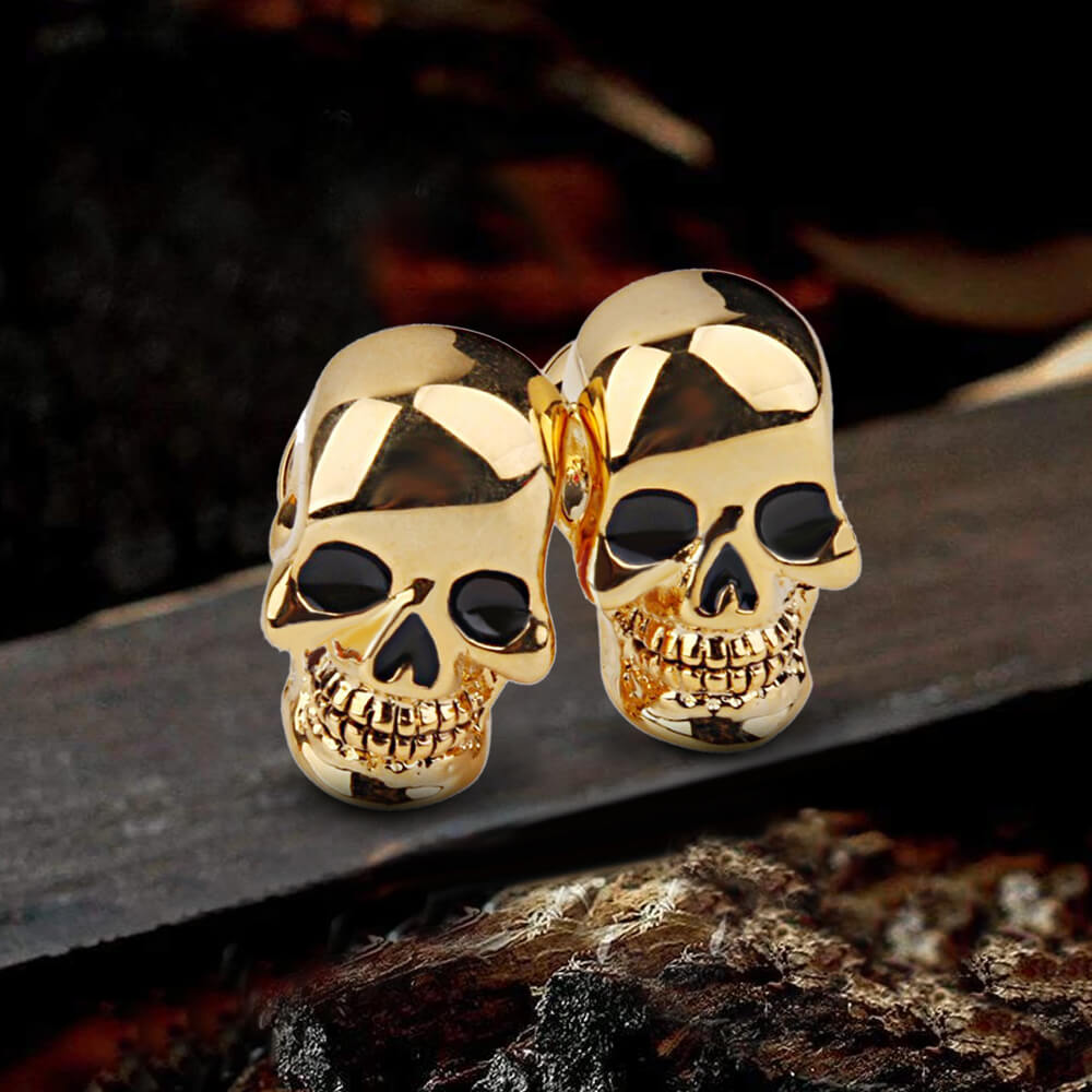 Ghost Skull Cufflinks in Brass