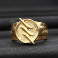 Gold Lightning Ring in Stainless Steel