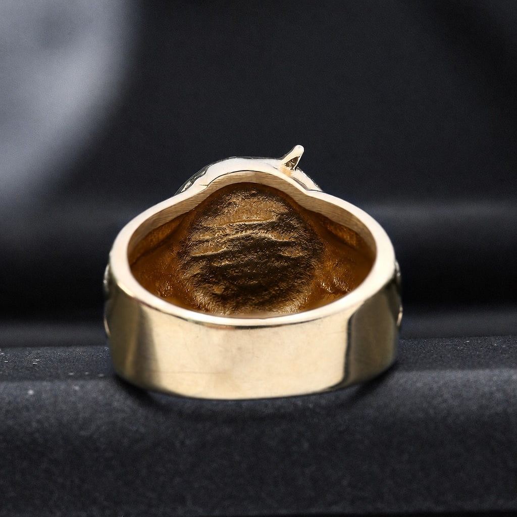 Gold Lightning Ring in Stainless Steel