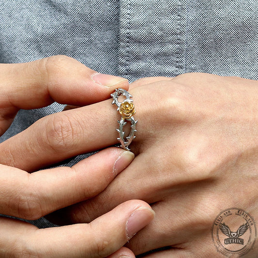 Gold Rose Stainless Steel Engagement Ring