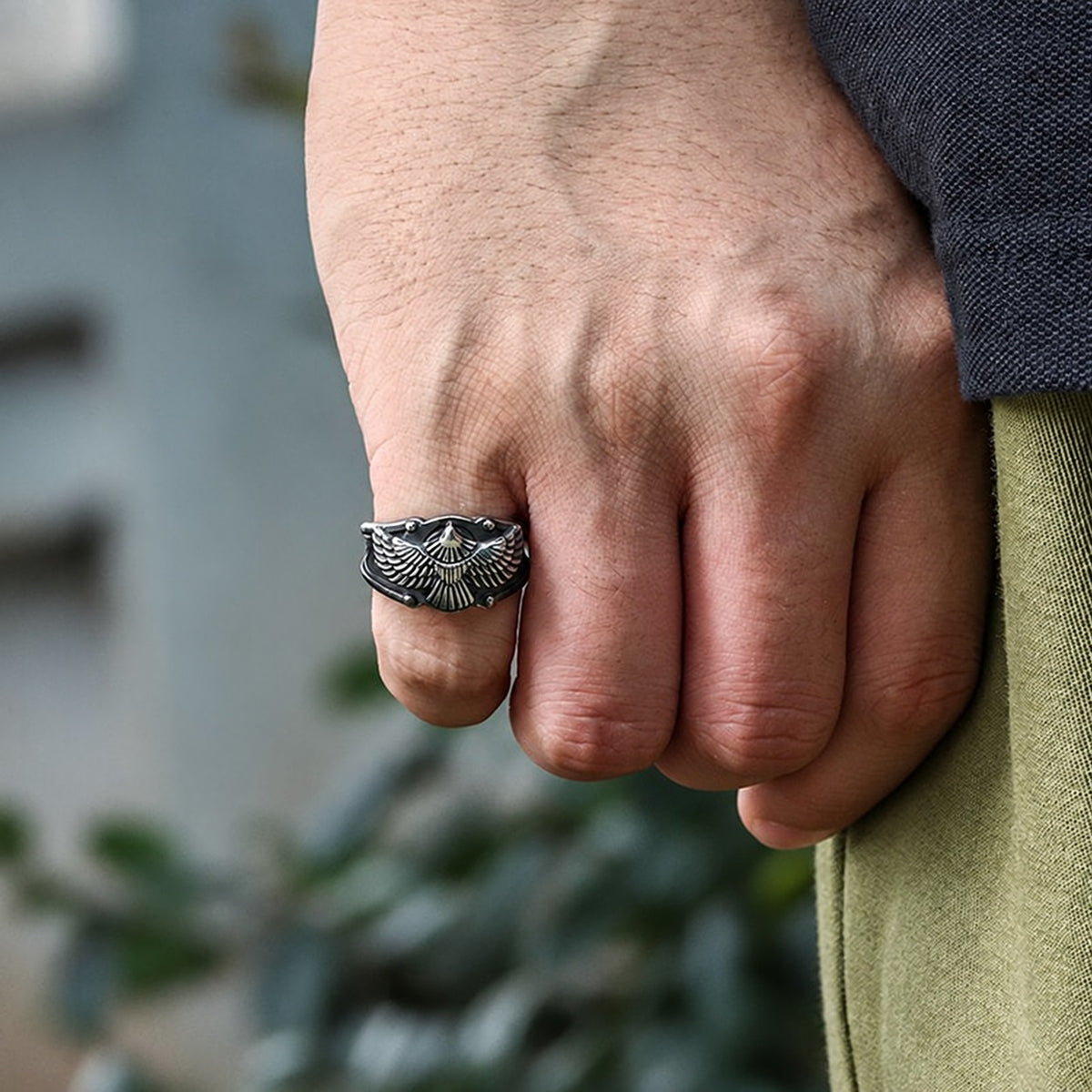 Goshawk Stainless Steel Eagle Ring