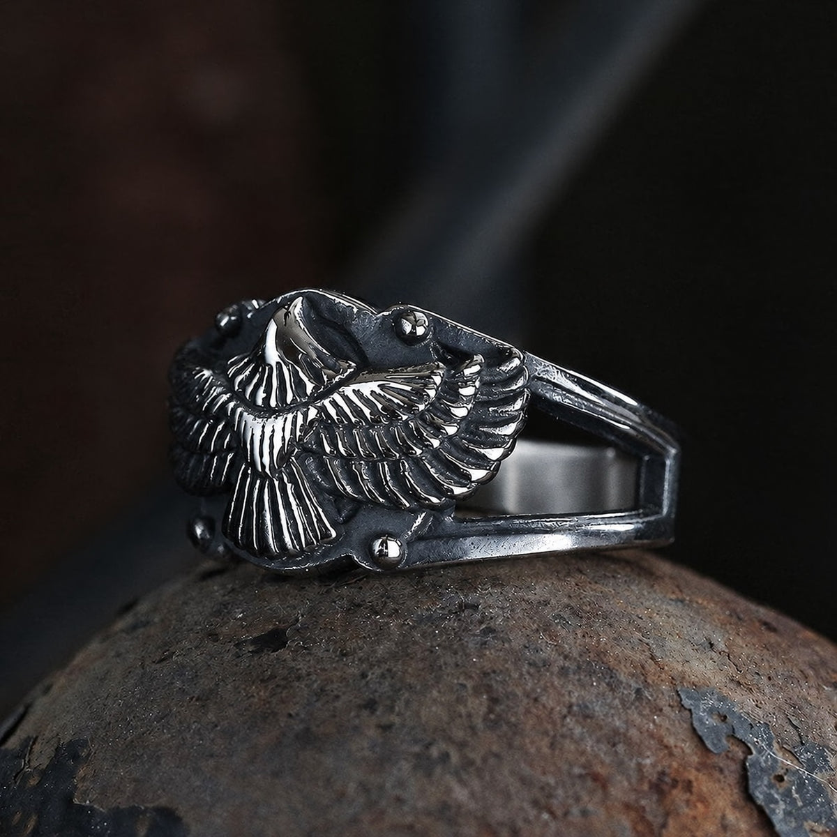 Goshawk Stainless Steel Eagle Ring