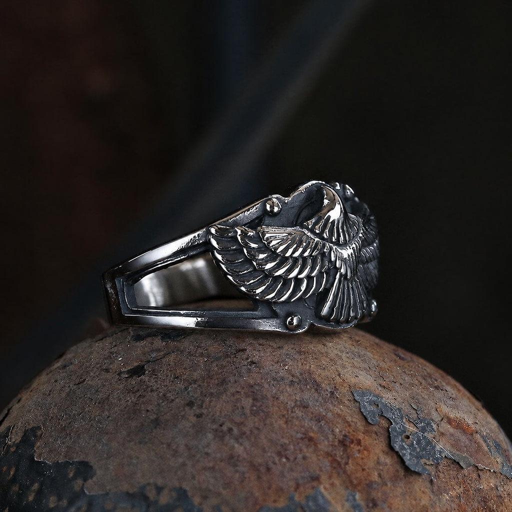 Goshawk Stainless Steel Eagle Ring