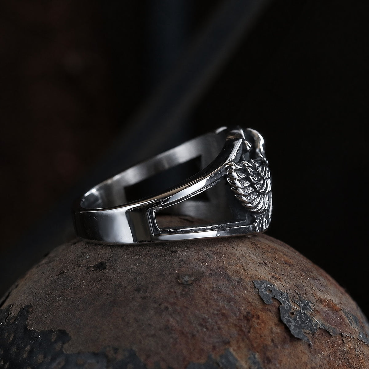Goshawk Stainless Steel Eagle Ring