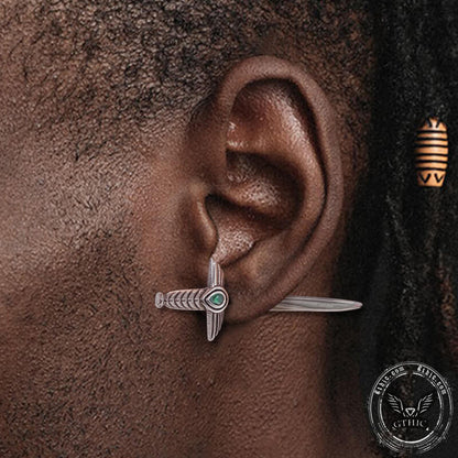 Goth Sword Design Earrings in Stainless Steel
