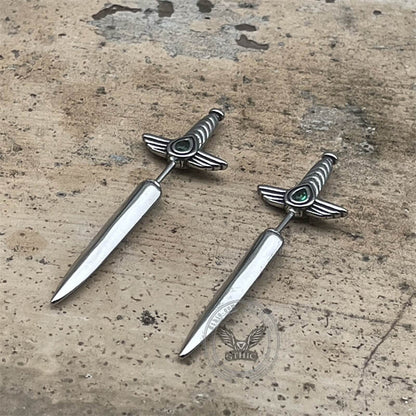 Goth Sword Design Earrings in Stainless Steel