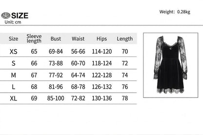 Gothic A Line Polyester Mini Dress