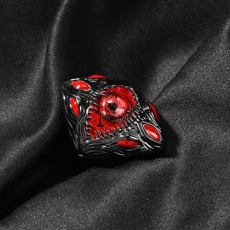 Gothic Alien Eye Ring in Brass