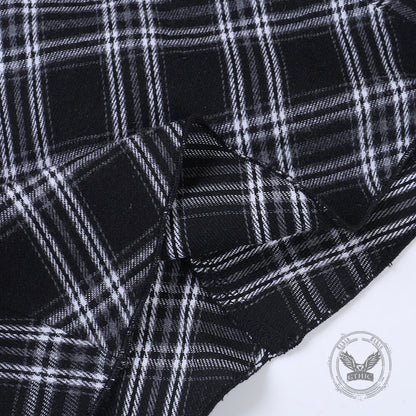 Gothic Black And White Checkered Irregular Skirt