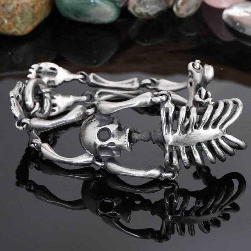 Gothic Body Skull Bracelet in Stainless Steel
