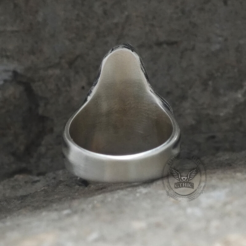 Gothic Cape Skull Sterling Silver Ring