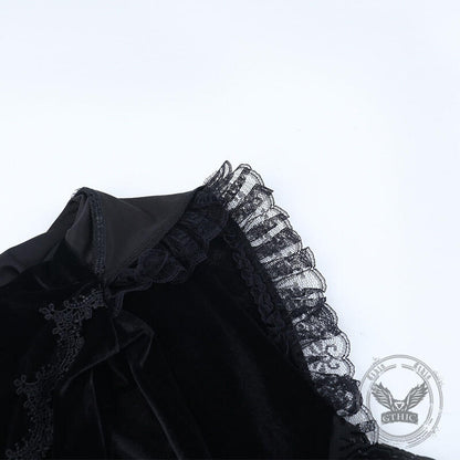 Gothic Cosplay Halloween Trumpet Sleeve Hip Cloak Dress
